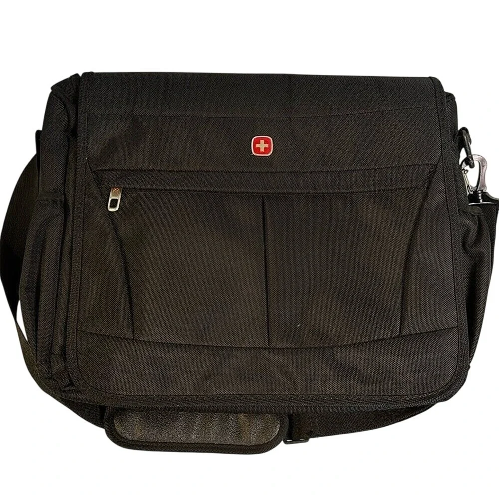 SwissGear Messenger Bag Unisex‎ Large Black Laptop Commuter Briefcase Travel Bag